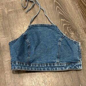 Forever 21 Blue Denim Crop Top